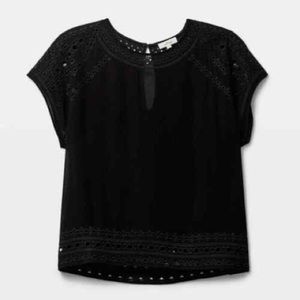 Aritzia Wilfred Reims Black Eyelet Blouse Medium